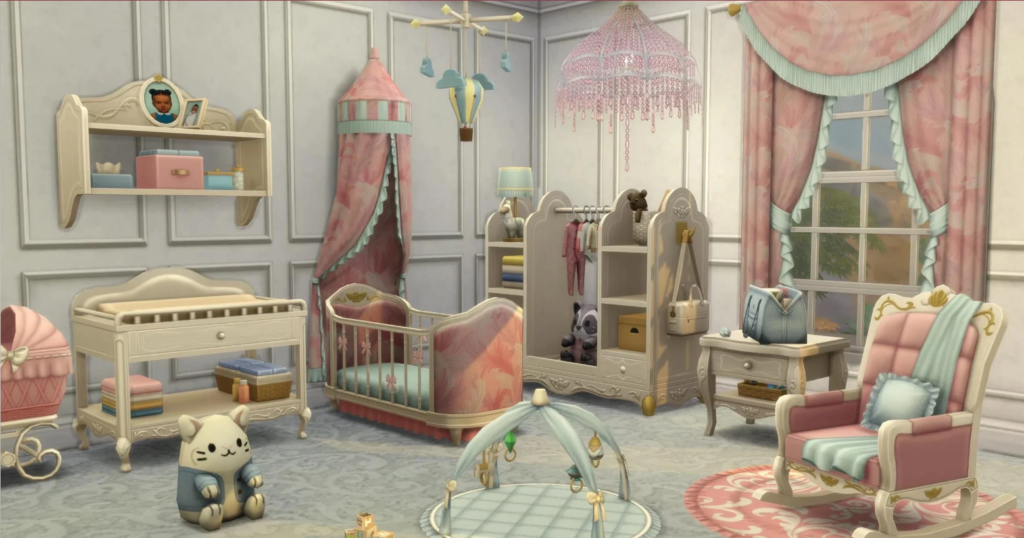 Still from the upcoming The Sims 4 Storybook Nursery Kit 